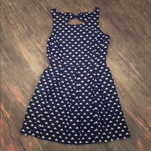 Black Dress with Cream Triangles